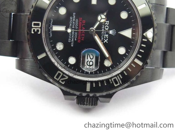 1:1 V6F Blaken Best 904L Date Submariner PVD Edition A2824 0322